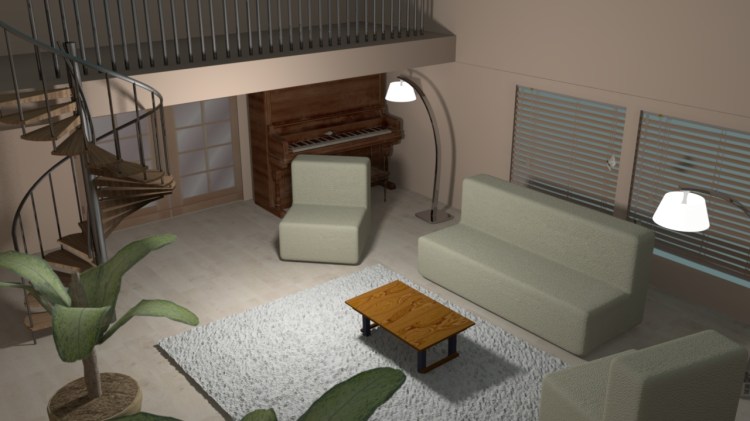 living room rendering