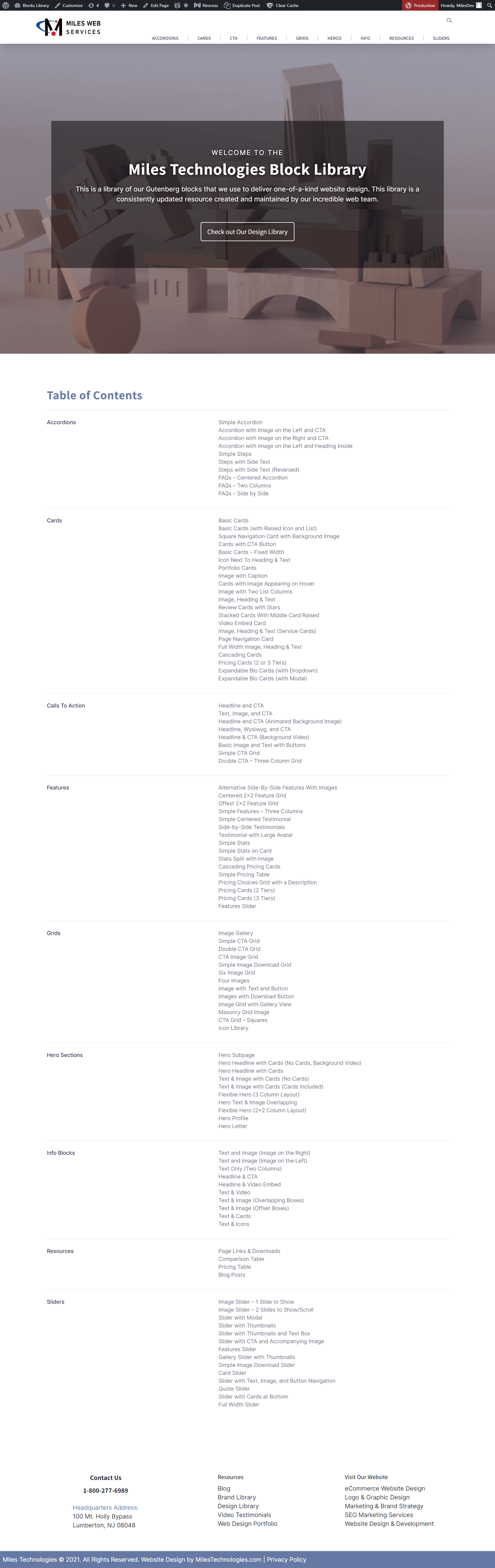 Block Library home page