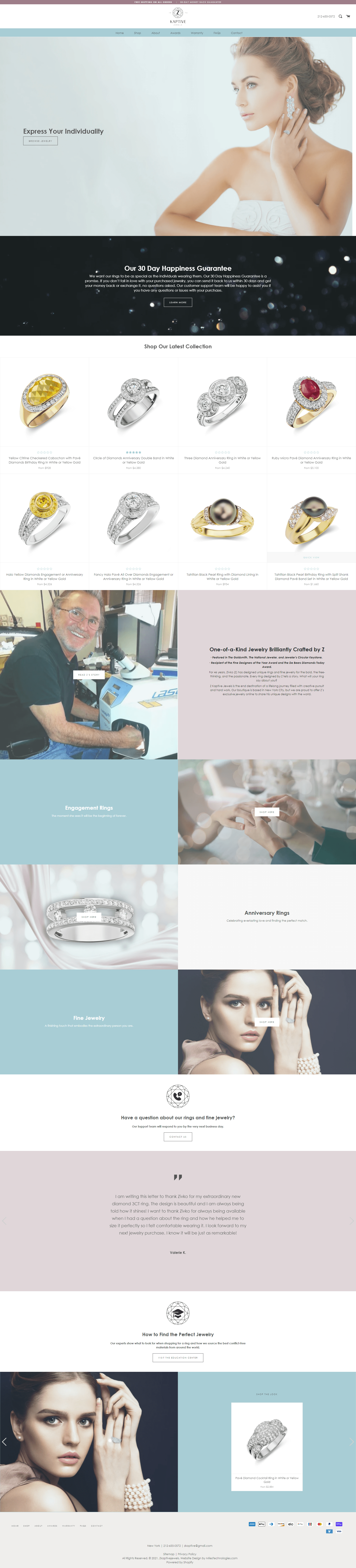 Z Kaptive home page full screen